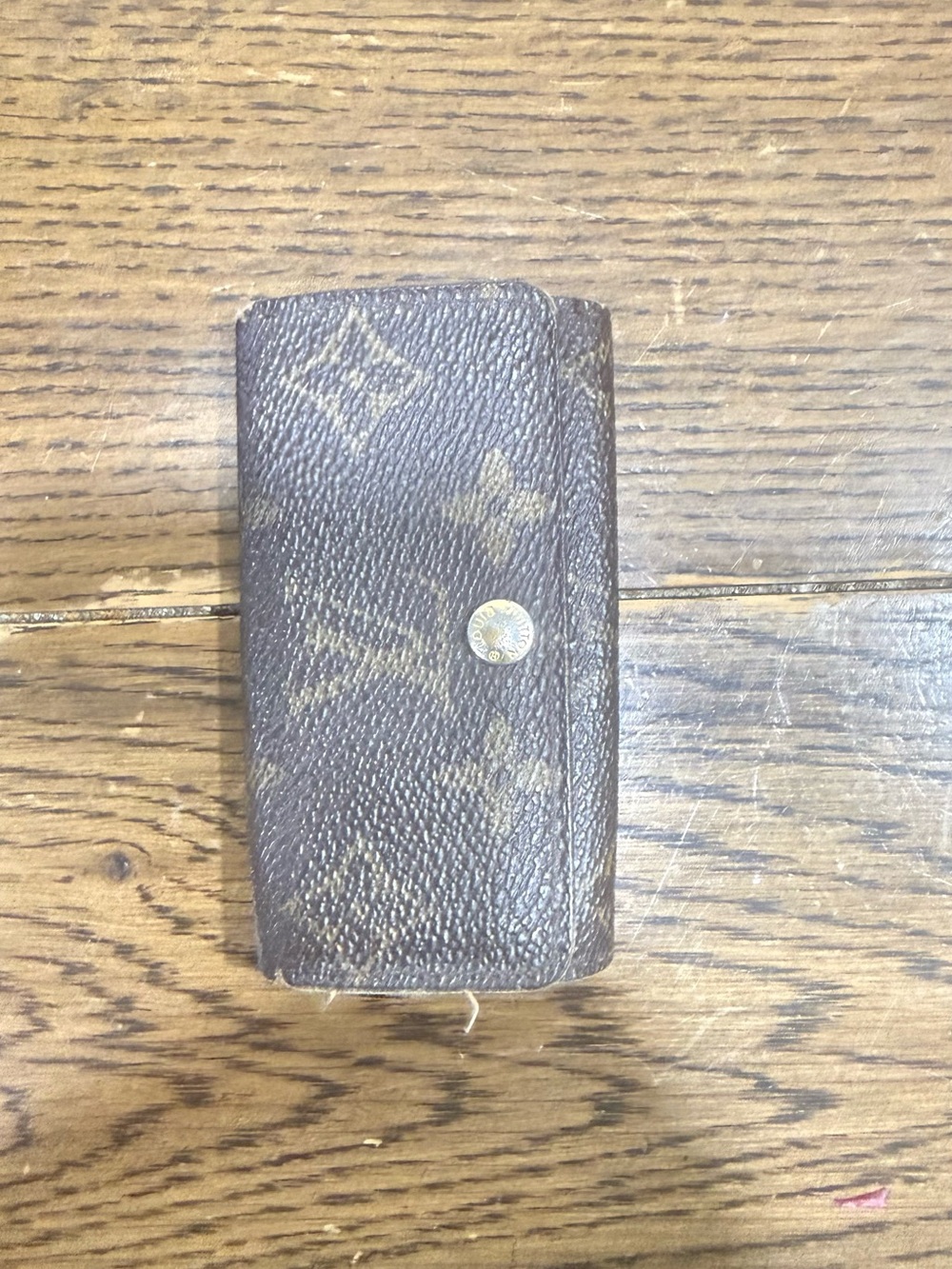 Louis Vuitton Monogram Key Pouch - Brown with Gold Snap